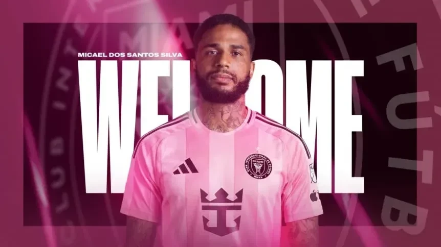 Chân dung Micael dos Santos Silva trong đồ họa giới thiệu vụ chuyển nhượng đến Inter Miami