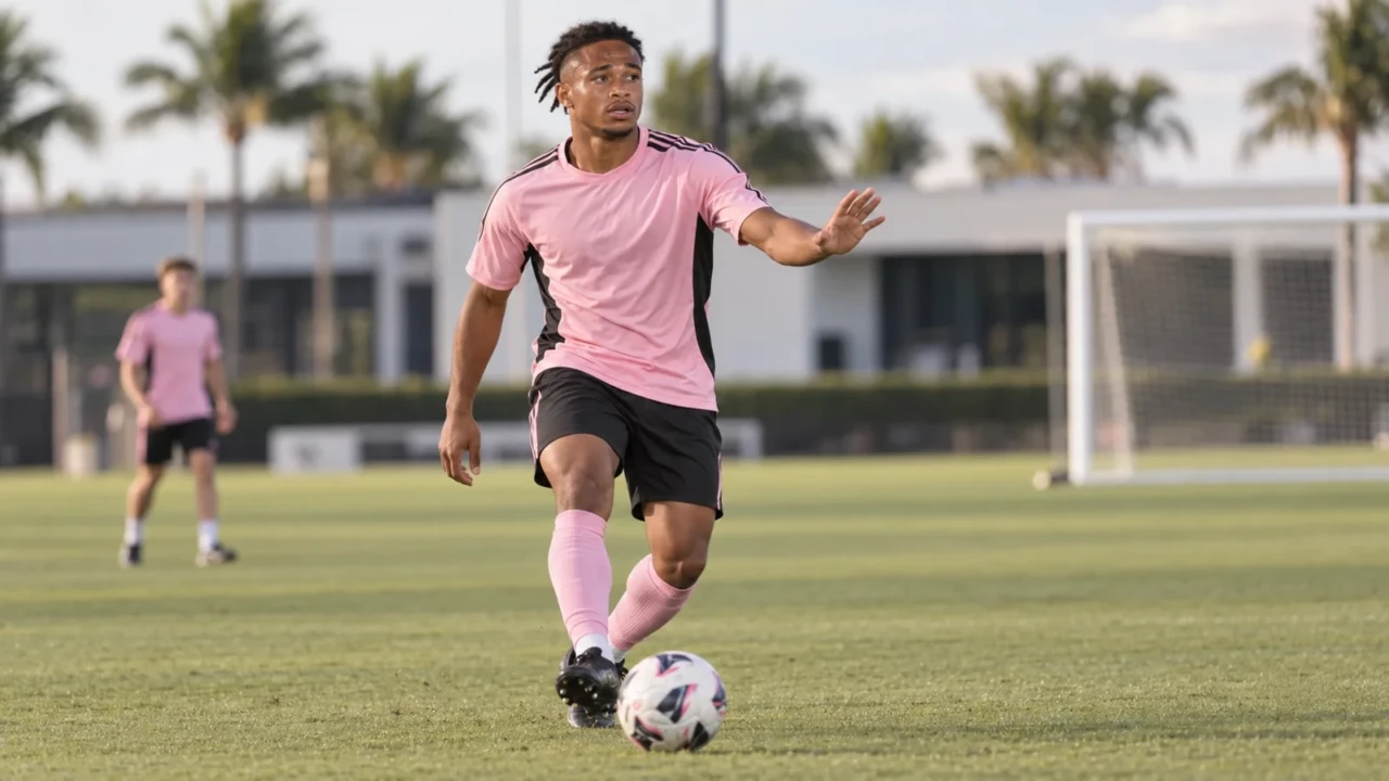 Tyler Hall bước lên cắt đường chuyền trong buổi tập của Inter Miami