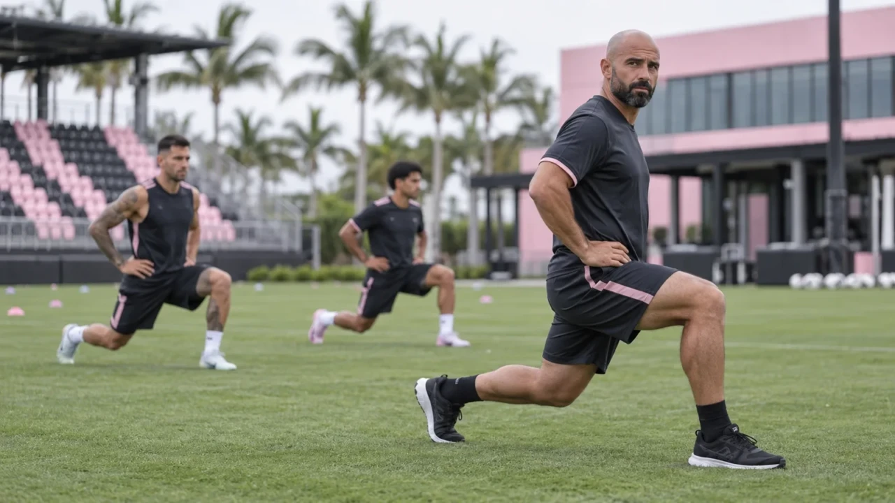 Damián Hernandez hướng dẫn bài khởi động vận động cho Inter Miami