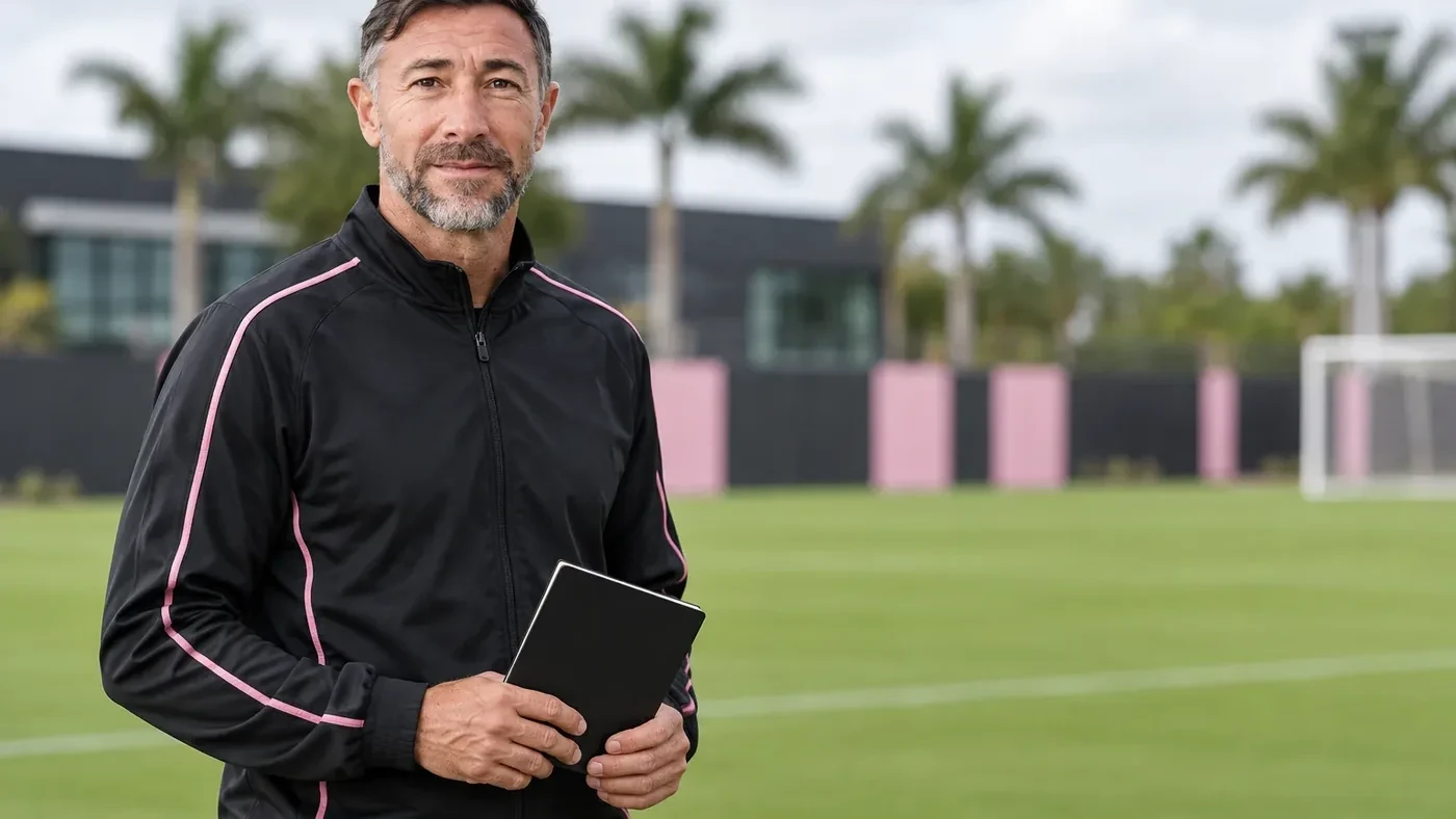 Cristian Kily González quan sát buổi tập của Inter Miami