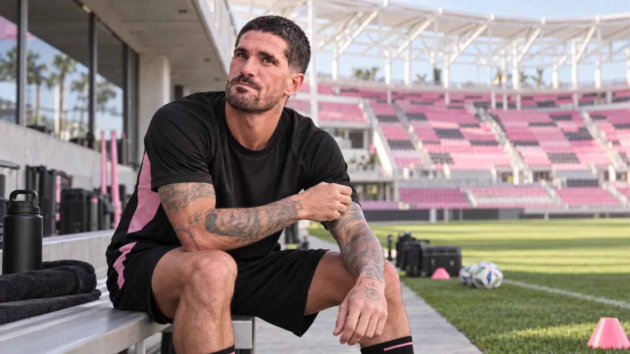 Rodrigo De Paul ngồi ghế và chỉnh tay áo trước buổi chuẩn bị