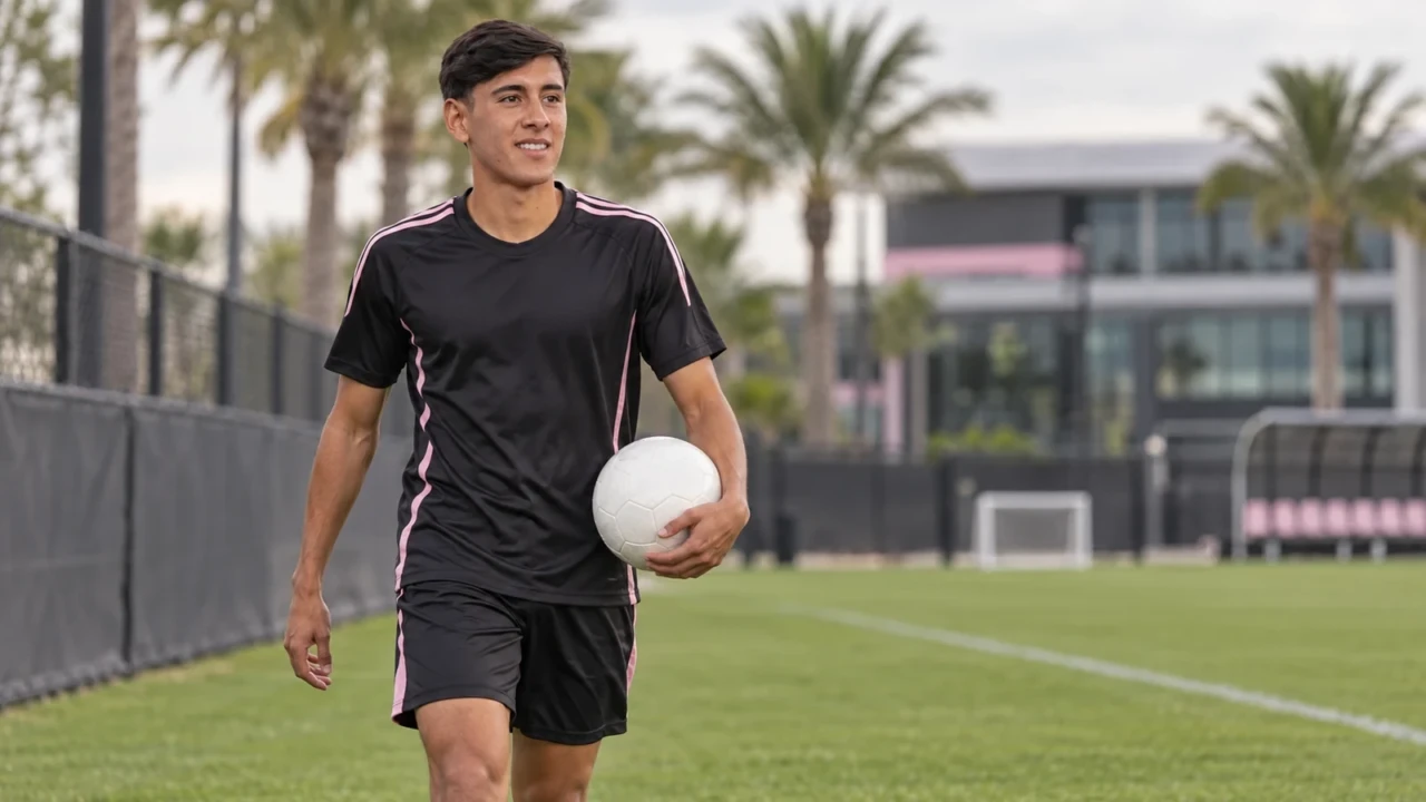 Santiago Morales đi dọc đường biên trước buổi tập Inter Miami