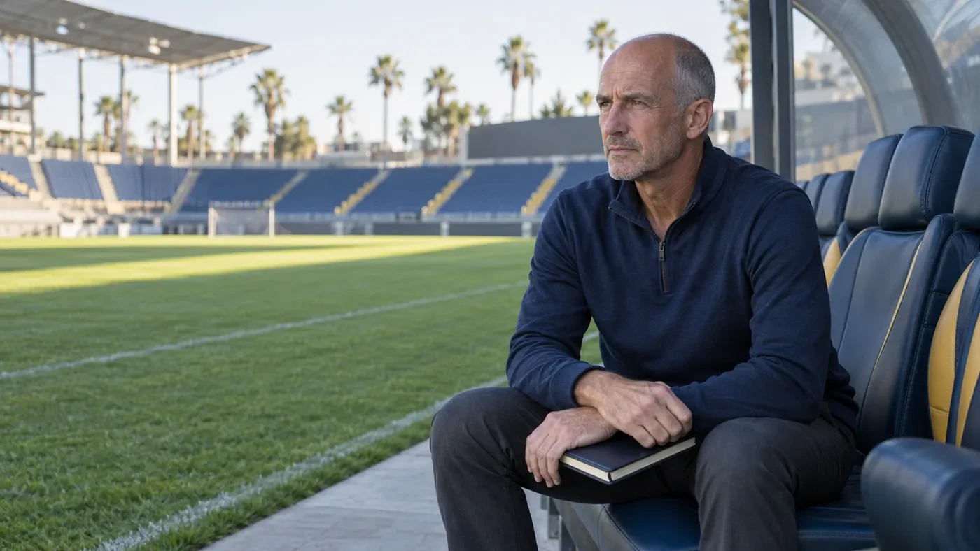 Dan Calichman quan sát sân trước buổi tập LA Galaxy